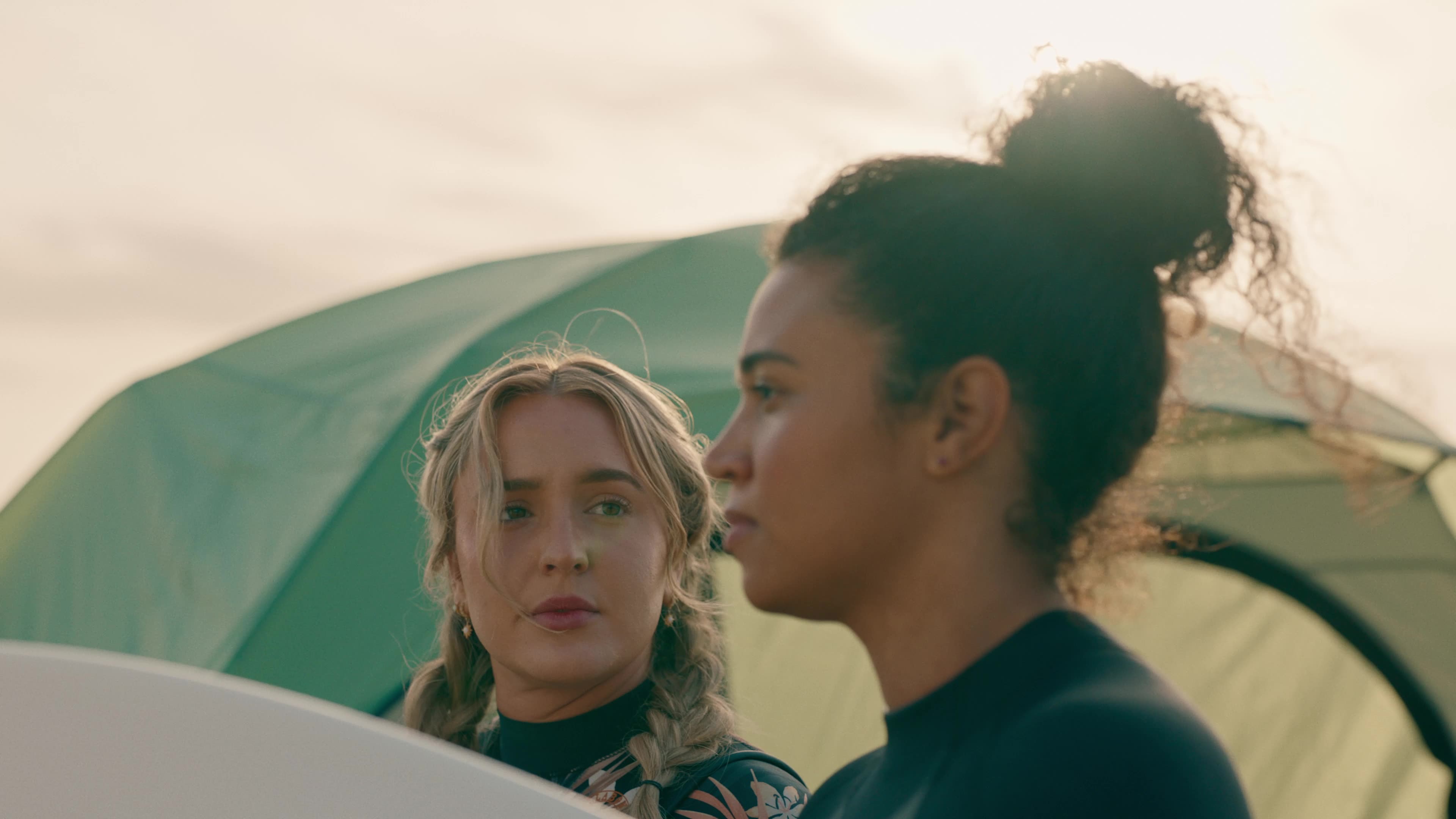 Two women by the surf